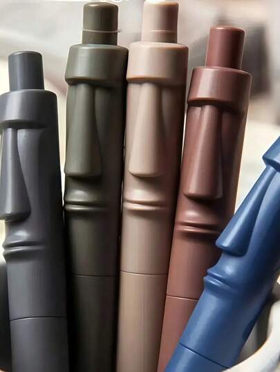 1支复古雕像造型按动式圆珠笔，创意个性化迷你笔，适合学生、写日记和办公记录。