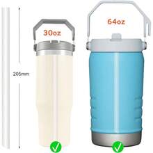 Straws IceFlow Flip Straw Tumbler 30oz/64oz U2013 8 Straws+ 2 Cleaning Brush Not Flow 2.0 Flip Tumbler - 無色 - 查看 3