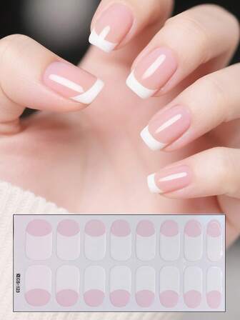 1 pieza Pegatinas de arte de uñas francesas clásicas, envoltorios completos para uñas a prueba de agua y desprendibles, calcomanías de arte de uñas para mujeres, pegatinas de uñas autoadhesivas, juego de manicura DIY, fácil de usar, adecuado para vacaciones, fiestas, decoración de escenarios, regalo de cumpleaños