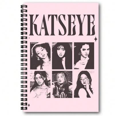 Caderno espiral (1 unidade), diário KPOP, design vintage com retrato em fundo claro, caderno para anotações diárias.