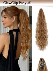 20" Ponytail Extension, Long Wavy Curly Claw Clip In Ponytail Hair Extensions, Natural Synthetic Hairpiece For Women Daily Wear - Multicolor - View 11