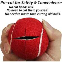 Pelotas de tenis precortadas para caminar, 4 pelotas de deslizamiento con apertura precortada de 2 pulgadas para una fácil instalación, patas de andador de grosor resistente, bolas universales precortadas para protección del suelo (rojo)(default) - Multicolor - Ver 4