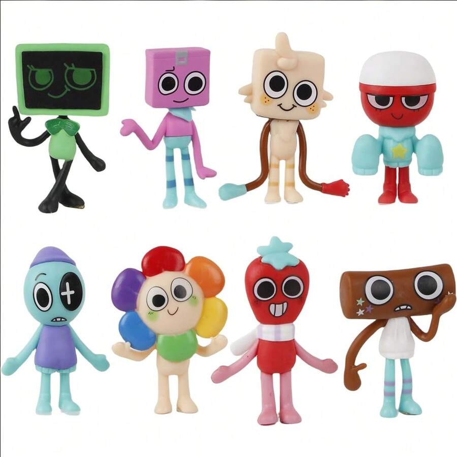 8pcs Dandy's Next Dan's World Mini Figure | Exquisite Desk Decor & Collectible Statue For Anime Lovers & Collectors | The Perfect Geek Gift - 8PCS - 查看 1