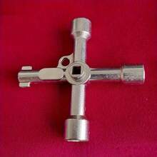 1 pieza Llave inglesa multifuncional de aleación de zinc, llave triangular resistente al agua con eje hexagonal, adecuada para cajas de control eléctrico, puertas de ascensor, válvulas de grifos, etc., herramientas industriales de grado, herramientas para puertas de ascensor, diseño resistente, estructura de alta calidad, etc. - Multicolor - Ver 2
