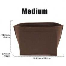 Le Pliage Tote Bag Organizer Insert, Multi-Pocket Felt Handbag Organizer, Zipper Storage Bag, Liner Bag - Coffee - View 9