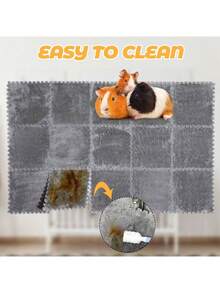 12件套互锁羊毛毯垫，小型动物防水睡垫套装，适用于兔子、仓鼠、猫、狗、豚鼠等宠物 - 彩色 - 查看 7