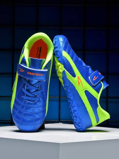 Deerway Kids' Soccer Shoes, Boys' 5-A-Side Indoor Training Soccer Shoes, Students' Outdoor Non-Slip Sports Shoes, 3 Color Options (This Item Is Standard Size, It Is Recommended To Order 1 Size Smaller If Your Foot Type Is Slim, And 1 Size Larger If Your Foot Type Is Thick)