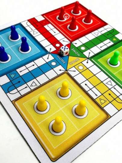 Juego de Ludo, juego de dados clásico para 2-4 jugadores, juego de mesa de viaje, juego de mesa interactivo adecuado para familia, Navidad, Halloween y noches de juegos