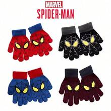 Spiderman Winter Children's Warm Gloves Marvel Anime Cartoon Knitted Gloves Cute Decoration Kids Christmas Gifts 5-10Y