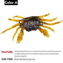 1 Piece 32.5g/1.15oz, 13cm/5.12inch, Fishing | Fishing Bait - Bionic Crab Soft Fishing Bait With Hook, Outdoor Sea Fishing Supplies For Grouper - Sinking Crab - Soft Bait - Double Tip Hook - Lure - Realistic - Fake Bait - Artificial Fish Bait - Soft Shrimp Bait - Sea Fishing Tackle - Multicolor - View 11