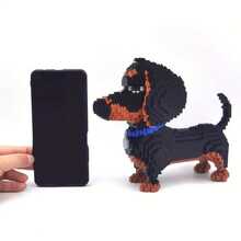 1000+Stück Dekorations-Cartoon-Bauklötze von Hund-Modellen wie Schnauzer, Dackel, Husky, Bulldogge usw. 3D-Puzzle-Set von Haustier-Hund-Begleiter-Blöcken. Ein perfektes Geburtstagsgeschenk. Zimmer Dekoration