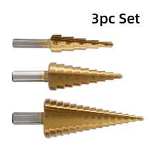 3 Pieces Set, Ladder Drill Bit, Drill Bit For Drilling Holes, Heavy-Duty High-Speed Ladder Drill Bit, Specially Designed For Drilling Metal With High Hardness, Capable Of Precision Hole Enlargement, Ranging From 4mm To 32mm, Suitable For Drilling Metal, Plastic, And Wood - Gold - View 12