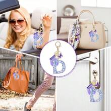 Schlüsselanhänger mit Anfangsbuchstaben Lila Schmetterling-643 - D - Übersicht 9