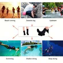 1 Pair Water Sports 3mm Neoprene Anti-Slip Men Women Beach Surfing Socks,Surfing Diving Snorkeling Socks Beach Stuff, Beach Essentials, Beach Accessories, Pool Float - Black - View 9