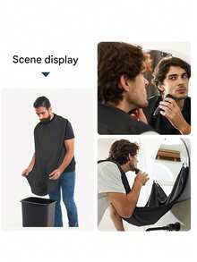 1件男士剃须披肩，防污吸盘式设计，优质防漏男士剃须围裙 - 可调节理发师级胡须罩，方便精准修剪胡须，时尚精致设计 - 彩色 - 查看 8