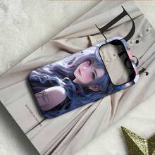 Funda de Teléfono de Entrega Local: Chica Anime de Pelo Azul Tatuaje Mate Esmerilado Funda 2 en 1 - Mate Premium + Fácil de Limpiar| para iPhone 11/12/13/14/15/16/17/Plus/Pro/Pro Max| Opción de regalo de bajo mantenimiento - Blanco - Ver 10