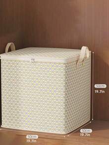 1pc Extra Large 220L (7.8 Cubic Feet) Storage Bin - Space-Saving Zippered Storage Box, Lightweight Portable Under-Bed Storage Container For Closet, Attic, Moving - Beige Non-Woven Fabric Container For Bedding, Clothes, Linens - Home, Travel, Seasonal Organization, Bedroom Storage, Geometric Pattern Design, Sturdy Handle - Multicolor - View 10