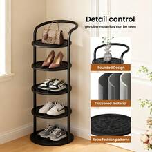 Senmeo 5-Tier Multi-Purpose Metal Shoe Rack - Modern Sturdy Frame, Entryway/Wardrobe/Home, Holiday/Christmas Gift, Black/White - 白色 - 查看 7