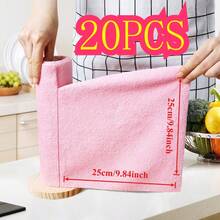 XFH 1 Roll 50 Pieces/ Reusable Microfiber Cleaning Cloth, Super Absorbent Durable Dishcloth, Replace The Washing Towel, High-Efficiency Cleaning Multipurpose Towels, Hand Tear Dish Towel, Wet And Dry Use Cleaning Cloth, Suitable For Car, Kitchen Tableware, Furniture, Rooms, Bathrooms, Perfect Choice For Holiday Gifts - 粉色 - 查看 12