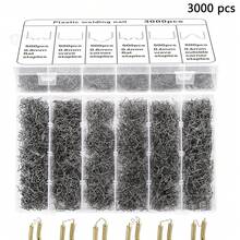 3000 PCS Plastic Welding Staples With Storage Box, 6 Different Shapes Hot Staples For Repair All Car Bumpers Cracks, Collated Staples, Daily Plastics Welder Supplies For Decoration, Auto Repair, Architectural Modelling, Toy Manufacturing, Etc. - 銀色 - 查看 1