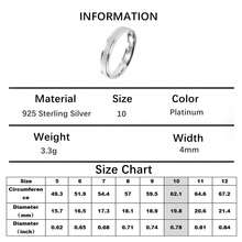 1枚100% 925纯银情侣结婚戒指，简约哑光男女通用订婚戒指，精致珠宝礼品，新娘配饰，情人节礼物 - 銀色 - 查看 16