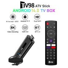 TV98 ATV Stick, Android 14 System, H313 Quad-Core Processor, Supports 8K Video, 2.4G/5G WiFi, Bluetooth 5.0, Voice Control, Smart TV Box, HD Player, Comparable To M98 Y10, Fashionable Accessory, High-Performance Device (2+16GB) - Black - View 2