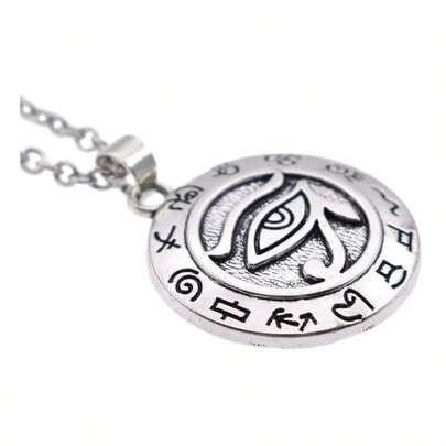 Collar Cadena Egipcio Ojo Horus Joyería Regalo Pareja Hombre Mujer Amuleto Plateado