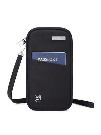 Antimagnetisk passväska med halsringning - Lämplig för både män och kvinnor - Dokumentklämma - Bärbar kortväska för resor