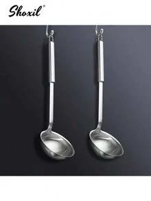 shoxil 1个304不锈钢勺架、铲架、筷架，288克，防止铲子倾斜，重心稳定，拉丝表面，保持炉灶台面清洁，适用于厨房和餐厅。 - 銀色 - 查看 6