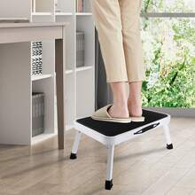 Rigogo Heavy Duty Steel Step Stool | Foldable Platform Ladder With Non-Slip Pads For Kitchen, Bathroom, Office | Stable Seat & Step For Adults & Kids - Multi-Functional Small Stool  KESLSS-1~4XE-UK - White - View 5