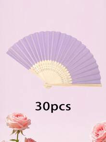 Personalized Engraved White Folding Fan, Custom Lettering Fan, Personalized Wedding Fan, Engagement Gift, Bridal Gift, Party Favor, Best Man Gift, Wedding Thank-You Gift, Birthday Gift, Baptism Gift, First Communion Gift, Personalized Gift Idea, Bamboo Folding Fan, Can Be Used For DIY Creative Blank Printing Advertising Gifts. Multifunctional, Highly Decorative, And Of Superior Quality, It Is An Ideal Gift For Her, Suitable For Tea Room, Valentine's Day, Mother's Day, Father's Day. - Multicolor - View 52