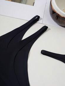 Bộ 8 chiếc quần lót dây mảnh thoải mái dành cho nữ, đồ lót gợi cảm không đường may, cạp thấp, kiểu bikini. - màu đen - Xem 4