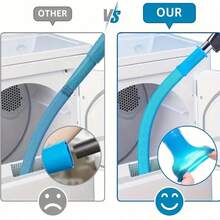 Vacuum Cleaner Attachment, Blue Flexible Hose With Duster Attachment For Washing Machine And Dryer Vent Cleaning - No Battery Needed, Plastic Material, Ideal For Lint Removal, Lint Removal Tool|Flexible Hose|Plastic Construction, Lint Cleaner - Blue 1 Piece - View 5