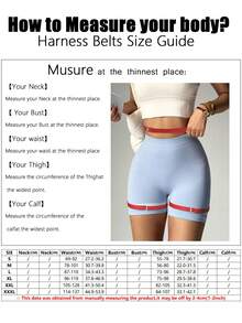 1件女士红色哥特式性感皮革吊袜带，带蝴蝶结，时尚角色扮演提臀吊带，适合万圣节派对 - 紅色 - 查看 5