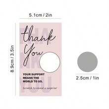 50pcs Scratch-Off Gift Card Vouchers, Blank Thank You Cards, Paper Material, No Electricity Required, Includes 60pcs Scratch-Off Stickers, Suitable For Small Businesses, Restaurants, Spas, Salons, Christmas, Birthdays, Holidays, Weddings, General Celebrations, Ages 14+ - Multicolor - View 7