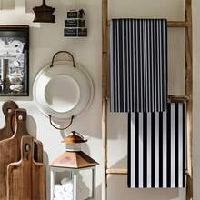 2/4/6/8pcs Black And White Striped Microfiber Dish Towels | Absorbent Kitchen Hand Towels For Home Cooking, Baking, Bathroom Cleaning, Outdoor Activities, Tea Party Decor, Household Essentials, Large Kitchen Towels, Christmas Hanging Kitchen Towels - Nhiều màu - Xem 3