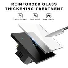 EU WiFi Smart Switch - With/Without Neutral Wire Version - Touch Control Light Switch 1/2/3/4 Gang AC 220-240V - Compatible With Alexa And Smart Life App For Voice Control - Easy Installation