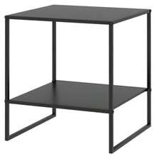 Side Table In Industrial Design, Coffee Table, Bedside Table, 1 Shelf, Black - Black - View 1