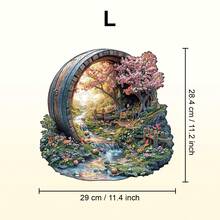 1pc Barrel Of Spring Wooden Puzzle, Asymmetrical Shape Puzzle Toy, Unique Party Game Gift, Asymmetrical Animal Shaped Wooden Puzzle, Decorative Art Painting, Tabletop Magic Puzzle, Unique Children's Educational Puzzle, Holiday Gift, Adult Wooden Puzzle, New Year Gift, Back To School Gift, Birthday Gift (2D Puzzle) - Multicolor - View 13