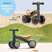 AZQRetrospec icleta de Equilibrio de Cricket para bebé con 4 Ruedas para Edades de 12 a 24 Meses Juguete de icleta para s de 1 año Juguetes de Paseo para s y niñas - Coyote - Ver 6