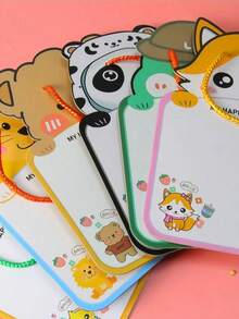 Pizarra de dibujo borrable con diseños de dibujos animados para niños, pizarra blanca de doble cara para pintar, garabatear y tomar notas, set de pizarra de dibujo para estudiantes - Multicolor - Ver 2