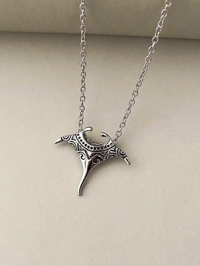 1pc SHEISFREEDOM Ocean Creature Sawfish Pendant Necklace, Fashionable & Casual Jewelry Accessory Suitable For Women's Daily Wear And Holiday Gift, Comes With Brand Box