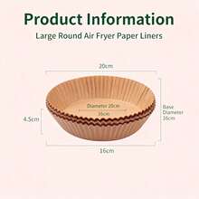 50/100片装空气炸锅衬垫，不粘、防水、防油，多用途烘焙纸，一次性空气炸锅烘焙纸衬垫，耐热烘焙纸，适用于空气炸锅、烤箱、微波炉、蒸锅、烤架、烧烤炉，防油易清洗烹饪配件 - 彩色 - 查看 9