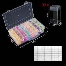 钻石画收纳盒，便携式珠子收纳整理盒，32/48/64格钻石画配件（收纳盒） - 白色 - 查看 17