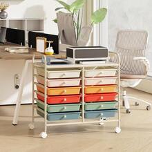 12-Drawer Rolling Storage Cart - Mobile Utility Cart On Wheels For School Classroom Teacher Office Salon, Paper File Art Supply Craft Organizer, Rolling Cart With Drawers (Macaron) - Macaron - Xem 2