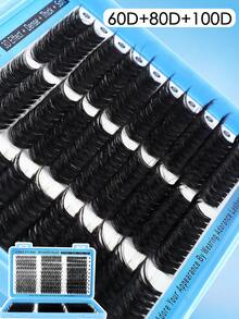 600/616/584pcs False Eyelashes Set, D-Curl Voluminous, Eyelash Extension Kit, 6-In-1 Mixed Style DIY Individual Lashes Set With Lash Glue, Sealant, Tweezers, Brush, Suitable For Eyelash Extension DIY, Beginner Friendly - Multicolor - View 8