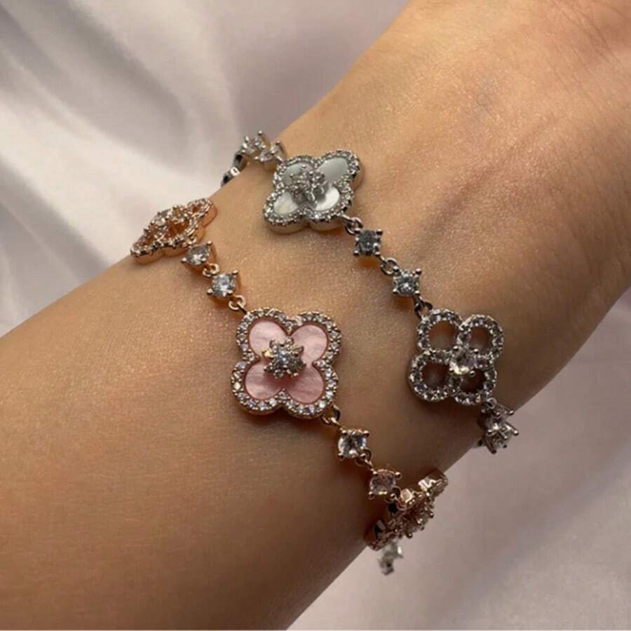 Luxury Lucky Bracelet For Women, Exquisite Holiday Fashionjewelry Gift, Charming Accessory, Perfect For Couples. - Silver - View 1