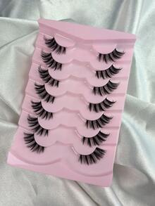 7对半眼假睫毛，自然柔软，日常约会眼角假睫毛，化妆眼部假睫毛，条状假睫毛，假睫毛，假睫毛 - 半眼睫毛 - 查看 6