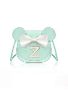 1个女童钱包，可定制字母，可爱米老鼠耳朵和蝴蝶结设计，斜挎包礼品 - 藍色 - 查看 37