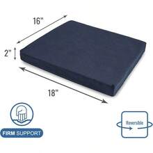 ASDDMI Seat Cushion for Wheelchairs Mobility Scooters Office and Kitchen Chairs or Car Seats to Add Support and Comfort while Reducing Pressure and Stress on Back 2 inches thick 16 x 18 Navy Blue - 2 pulgadas de espesor - Ver 6